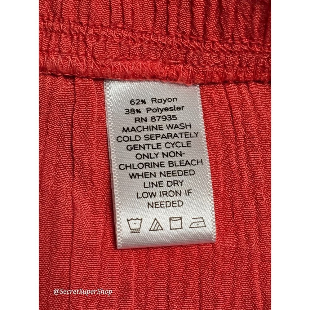 Susan Graver Womens Skirt XL Salmon Gauze Midi A Line Pull-On Elastic Waist - Picture 3 of 6